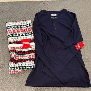 Jammies For Your Families Men's Navy and Festive Pajama Set